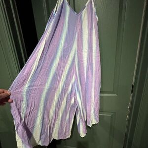 Purple and White Striped Dress